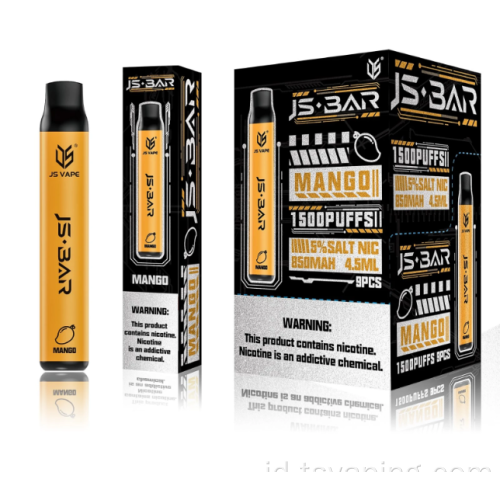 Desain Terbaru E-rokok 1500 Puffs Buah sekali pakai vape